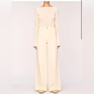 DL1961 Cream Flare & Wide Leg Jeans